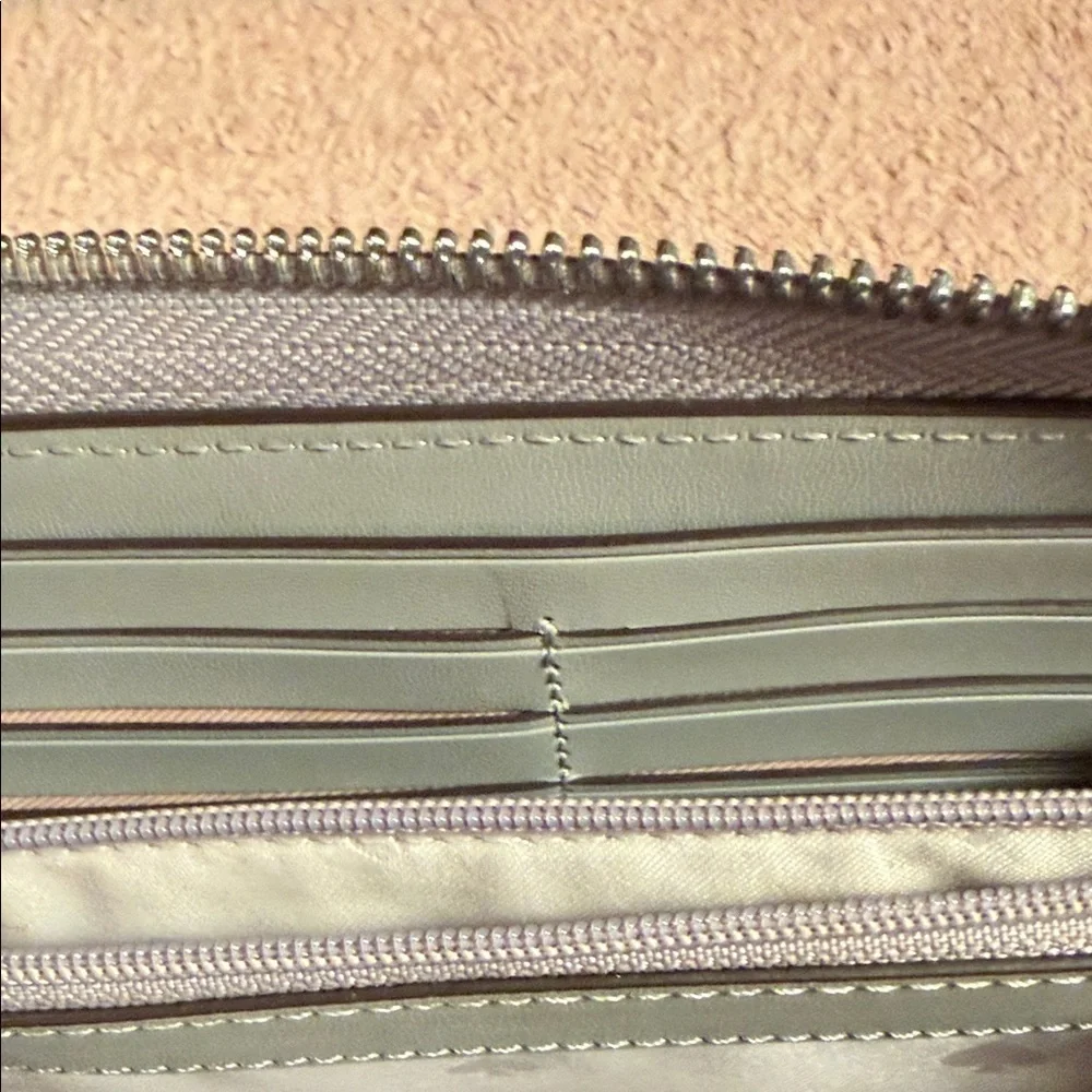 Kate Spade New York Gray Pebbled Leather Zip Around Wallet